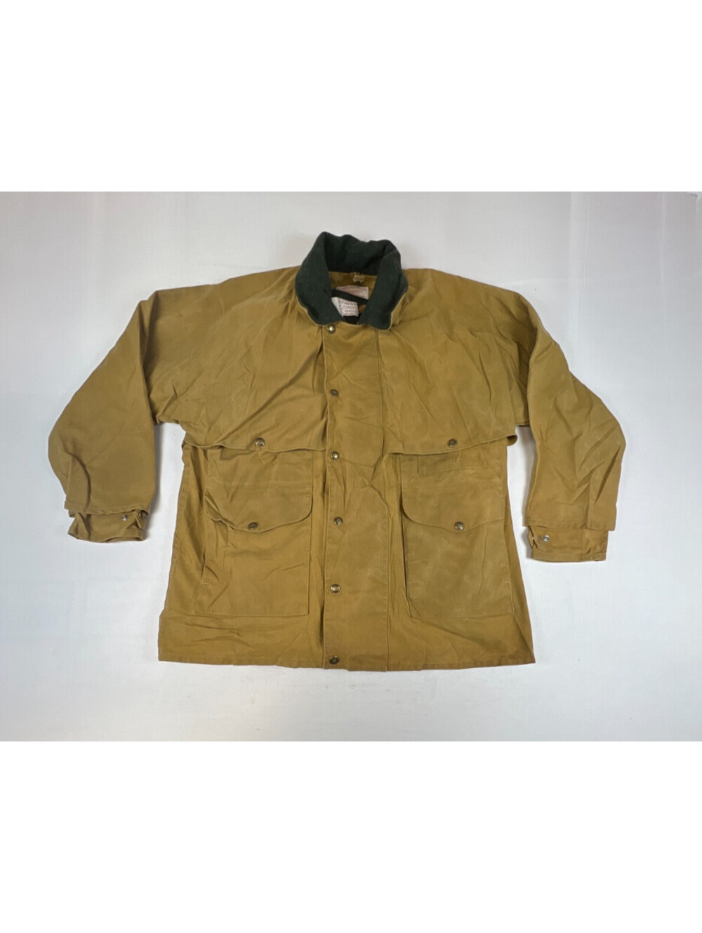 Vintage C.C. Filson Tin Cloth Field Jacket Mens 40 Tan Waxed Canvas Wool Liner